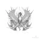 Phoenix abstract tattoo design idea