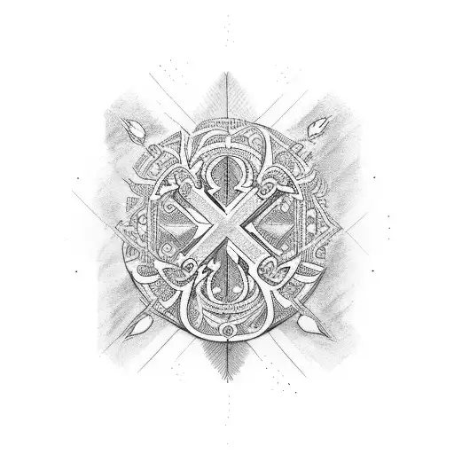 Cross the word Mistake tattoo design idea