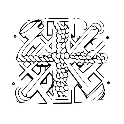 Cross the word Mistake tattoo design idea