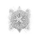 Cross the word Mistake tattoo design idea