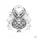 Cross the word Mistake tattoo design idea