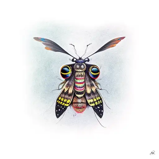 deaths head moth tattoo design idea
