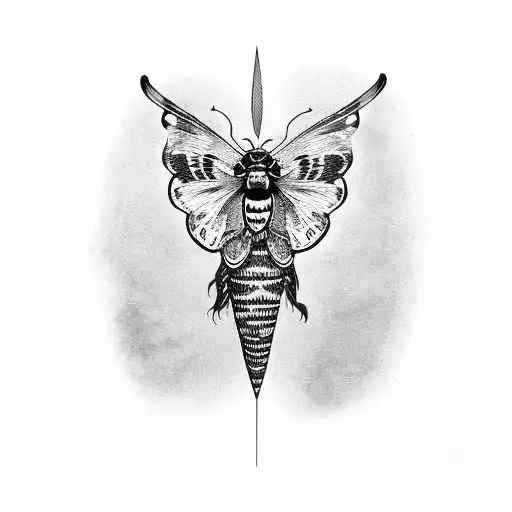 deaths head moth tattoo design idea