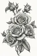 three roses blooming tattoo design idea