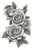 three roses blooming tattoo design idea
