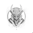 dragão com assas abertas  tattoo design idea