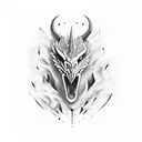 dragão com assas abertas  tattoo design idea