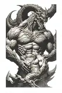 sauron and balrog tattoo design idea