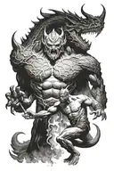 sauron and balrog tattoo design idea