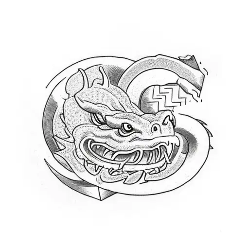 An ouroboros is a serpent or dragon eating its own tail tattoo design idea