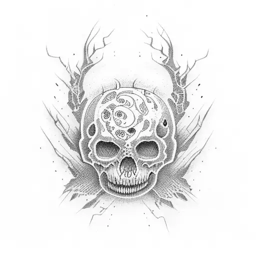 horror American traditional tattoo design idea