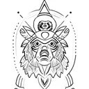 Totem with eagle on top of bear on top of turtle tattoo design idea
