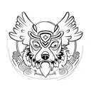 Totem with eagle on top of bear on top of turtle tattoo design idea