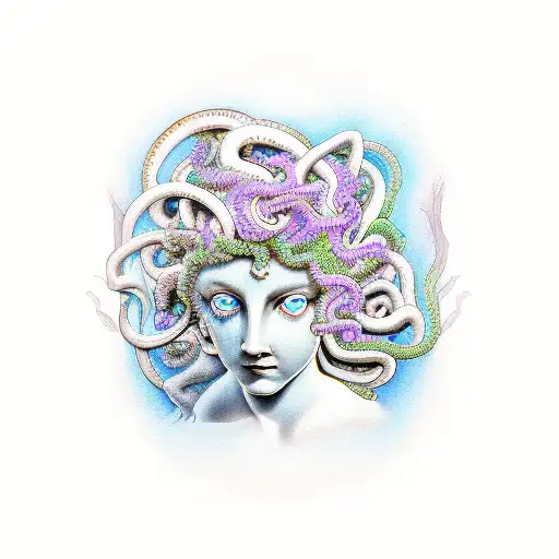 333 with Medusa  tattoo design idea