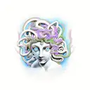 333 with Medusa  tattoo design idea