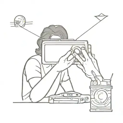 director recording a movie tattoo design idea