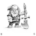 dwarf and axe tattoo design idea