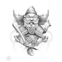 dwarf and axe tattoo design idea