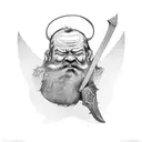 dwarf and axe tattoo design idea
