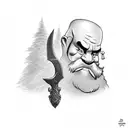 dwarf and axe tattoo design idea