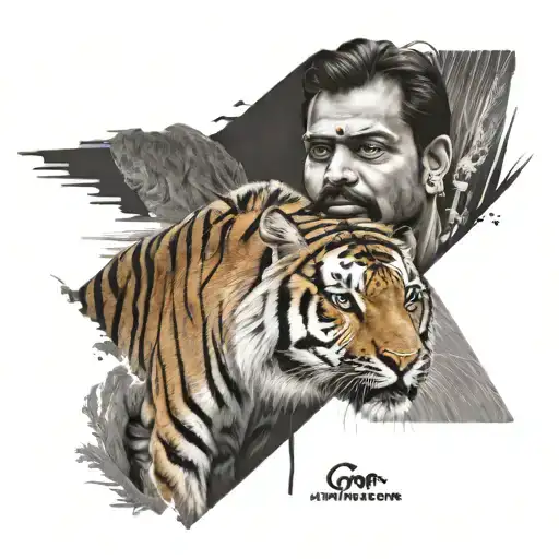 Horse and Tiger ayyappa swamy  tattoo design idea