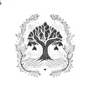 tree, steps, black birds, nautical star, maple leaf, small skills, small hearts tattoo design idea