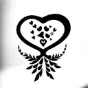 Trash polka, tree of life, steps to heaven, black birds, Nautical star, Maple leaf, Heart, Small skulls, Puzzle piece, B tattoo design idea