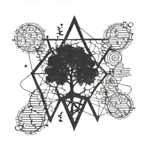 tree, dna, evolution theory tattoo design idea