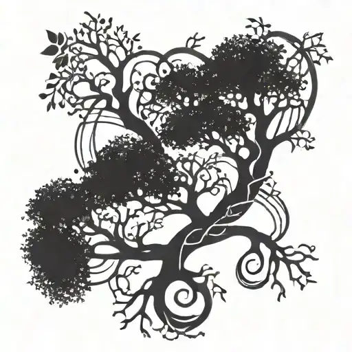 tree, dna double helix tattoo design idea