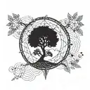 tree, dna, evolution theory tattoo design idea