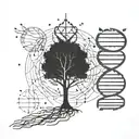 tree, dna, evolution theory tattoo design idea