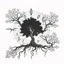 tree, dna, evolution theory tattoo design idea
