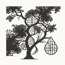 tree, dna double helix tattoo design idea
