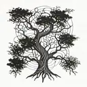 tree, dna double helix tattoo design idea