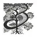 tree, dna double helix tattoo design idea