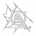 linkin park logo with Chester name tattoo design idea