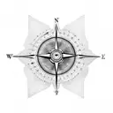 heart compass fingers tattoo design idea