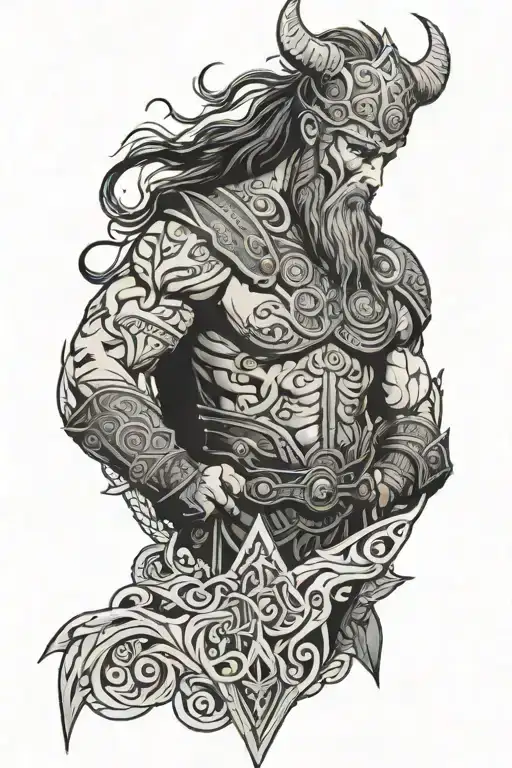 tyr Nordic God tattoo design idea