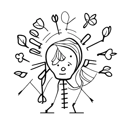 3 stick women and a stickman tattoo design idea