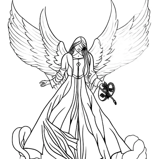 gabriel ark angel fall tattoo design idea