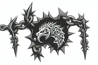 chain with spikes tattoo design idea