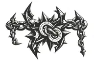 chain with spikes tattoo design idea