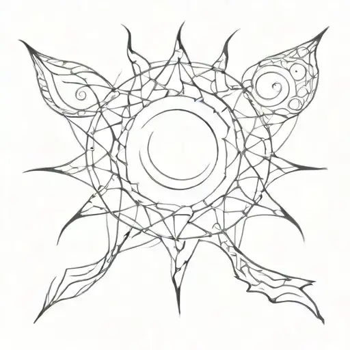 Sun  fractal tattoo design idea