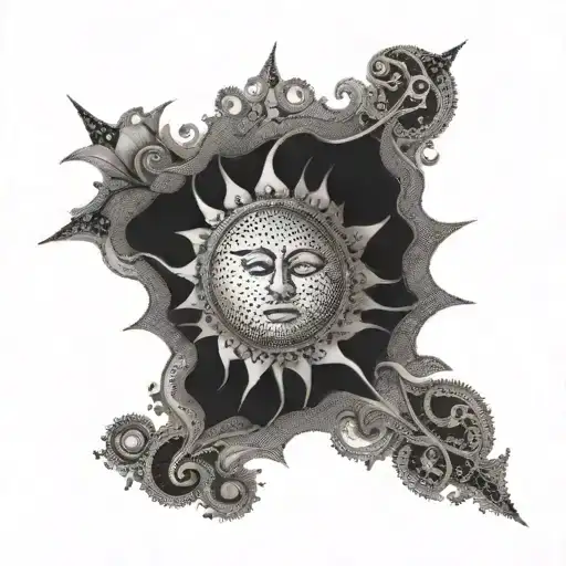 Sun  fractal tattoo design idea