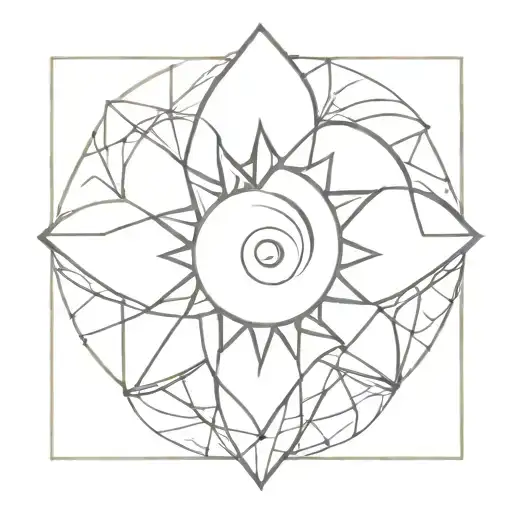 Sun music fractal tattoo design idea