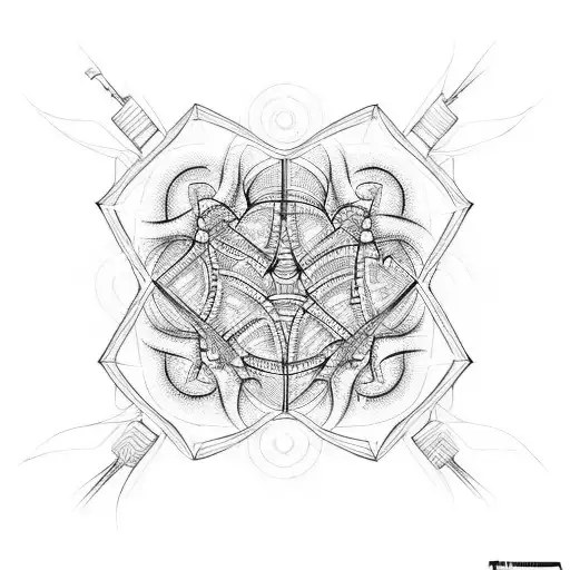 Gaming Computer Fractal tattoo design idea