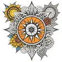 Sun  fractal tattoo design idea