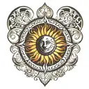 Sun  fractal tattoo design idea