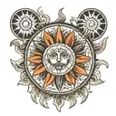 Sun  fractal tattoo design idea