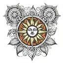 Sun  fractal tattoo design idea